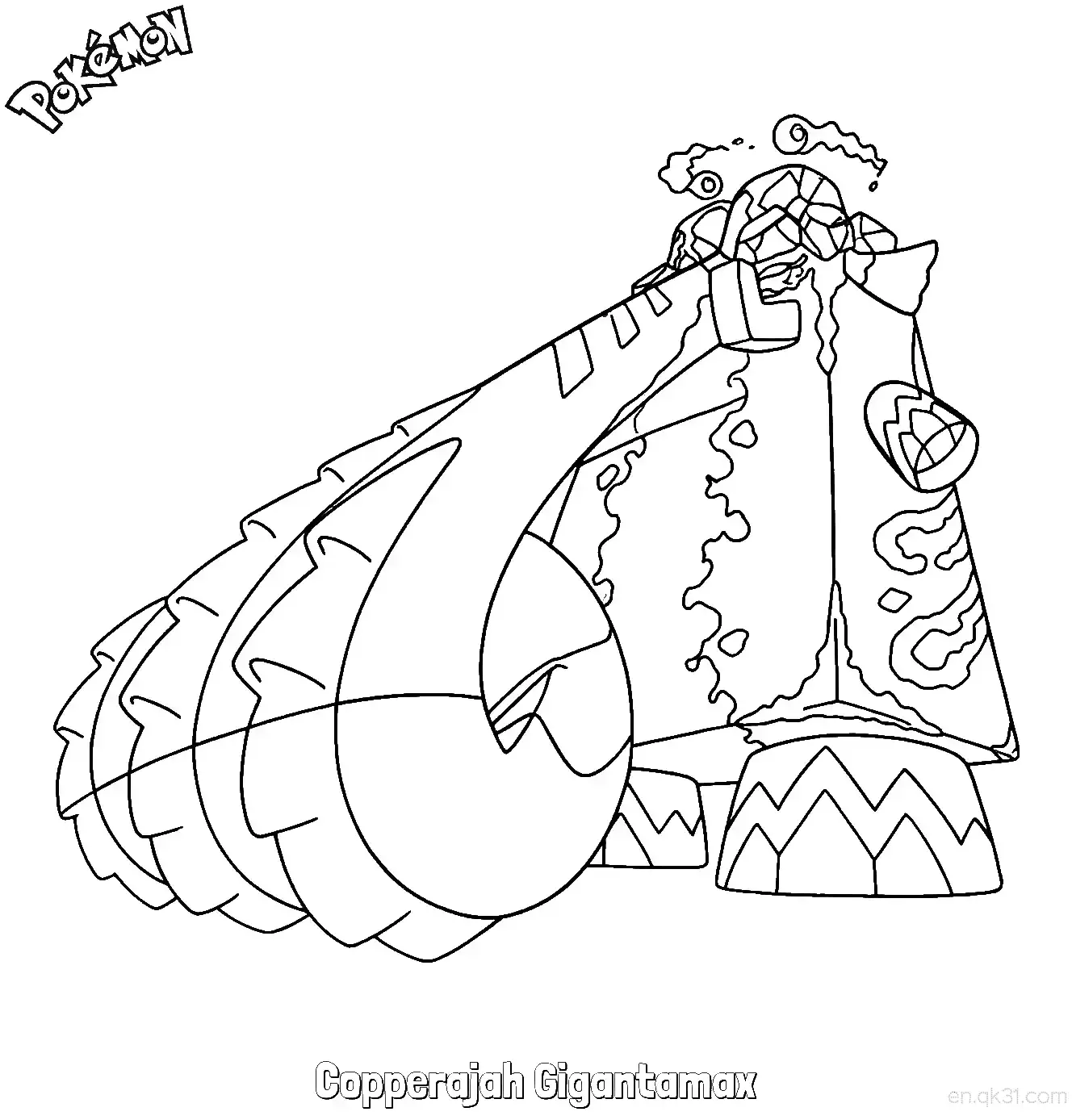 大王铜象 超极巨化简笔画 - 免费可打印宝可梦简笔画简笔画涂色画 – 为儿童和成人提供的免费可打印简笔画涂色画